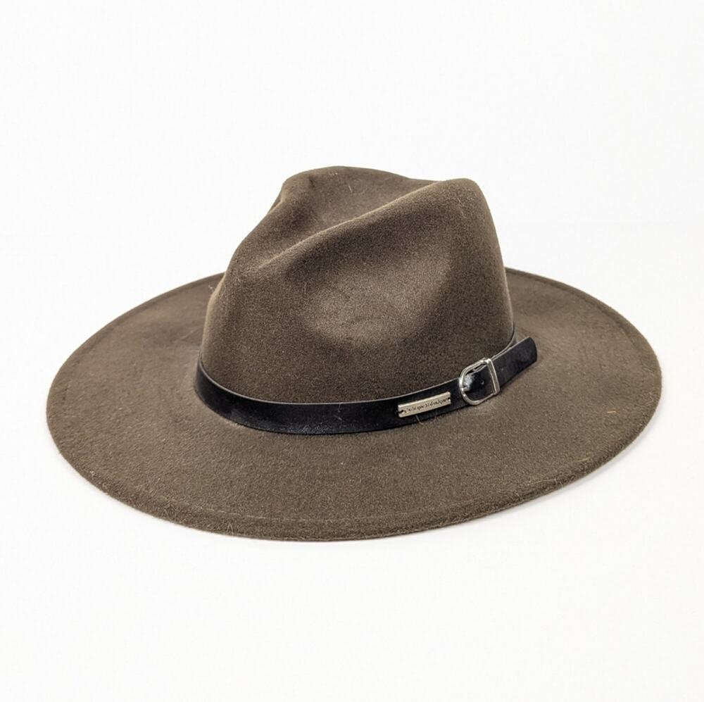 Catherine Malandrino Olive Wide Brim Felt Hat